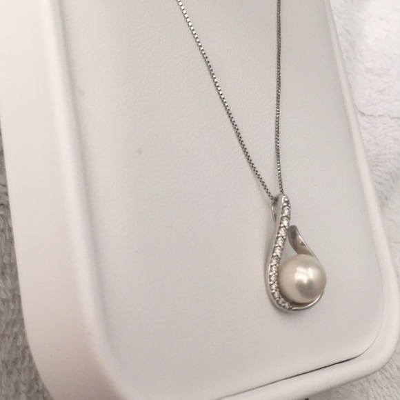 Pearl necklace 14k white gold - Picture 6 of 8